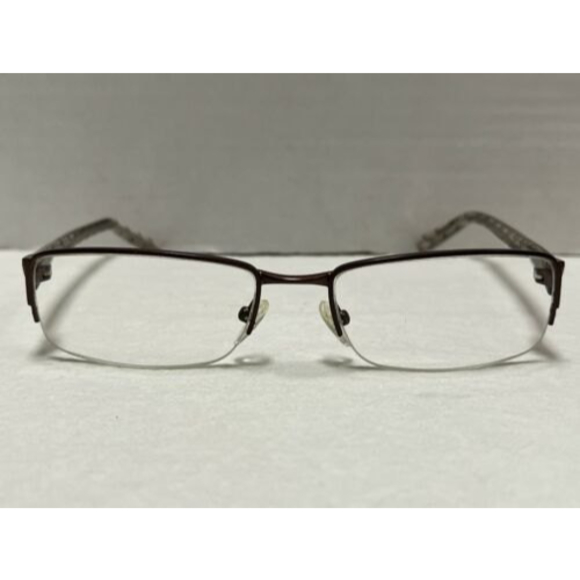 Link Occhiali Eyeglasses Link567 Brown Metal 53-18-135 Half Rimless K688 - Picture 1 of 12